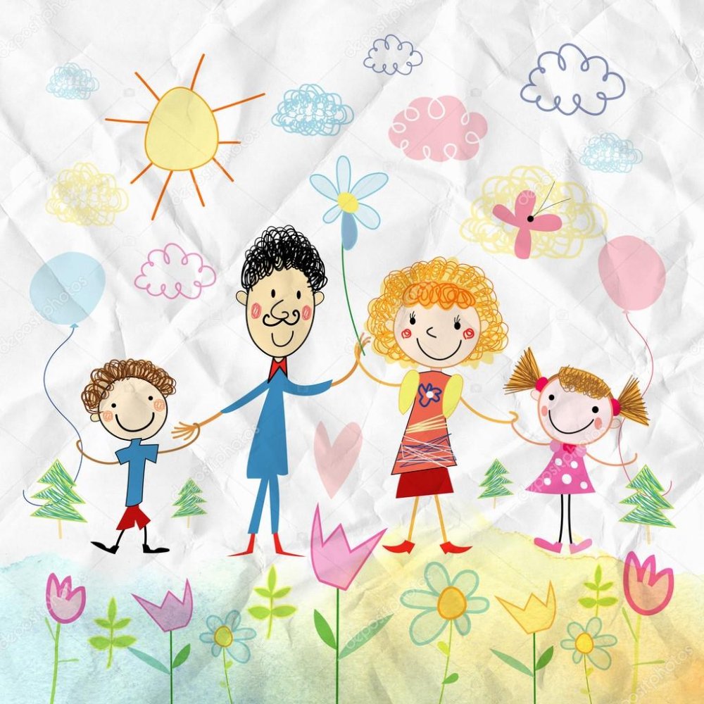 Детские рисунки семьи