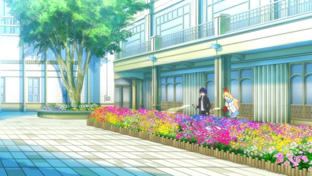 Аниме фон школа коридор гача