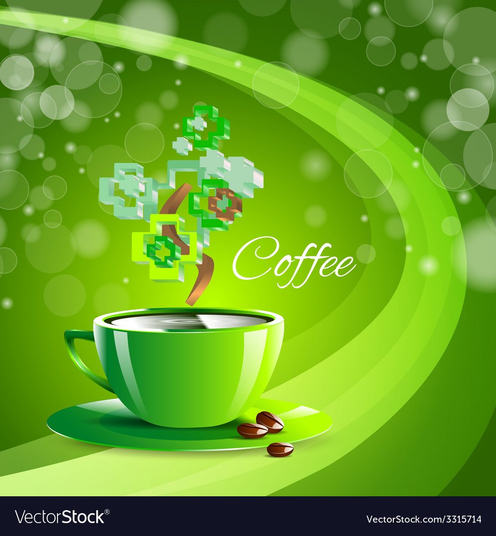 Зеленый кофе рисунок
