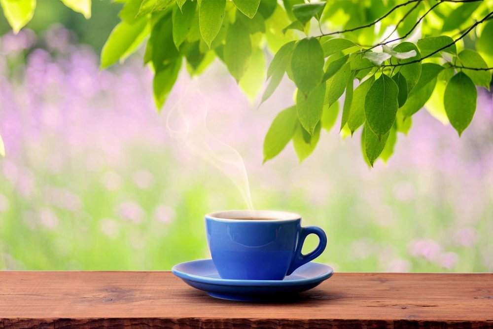 Чай вид сверху на темном