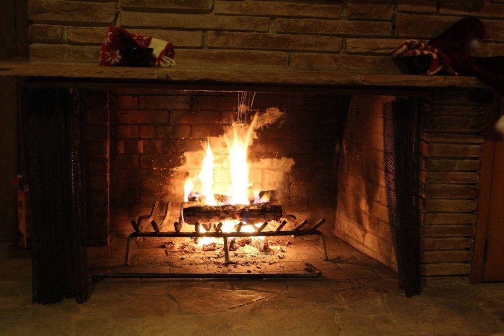 Комната с камином фон