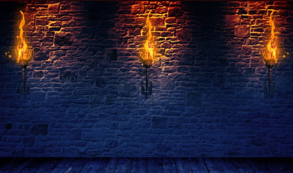 Камин горит