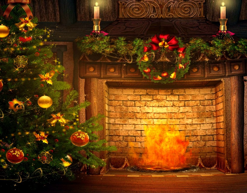 Обои на рабочий стол камин