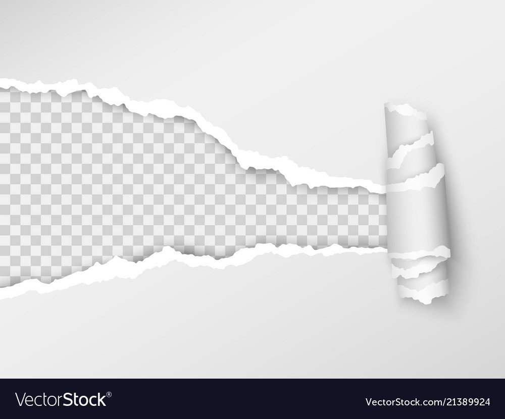 Разорванная бумага на прозрачном фоне