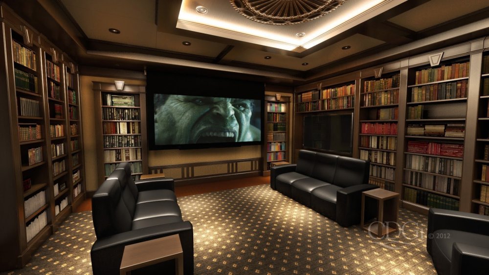 Современная библиотека в доме