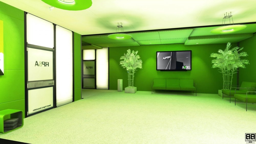 Зеленый цвет в интерьере офиса