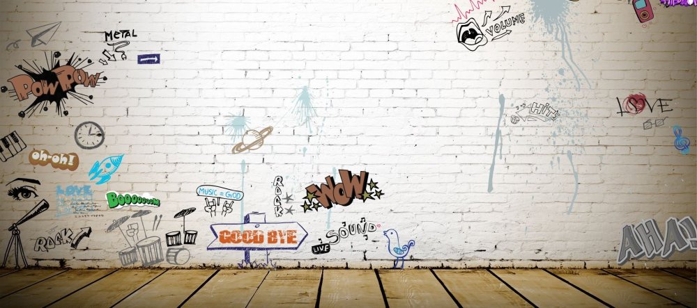 Граффити на кирпичной стене