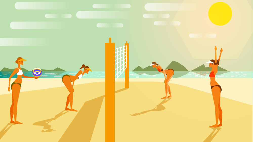 Пляжный волейбол рисунок