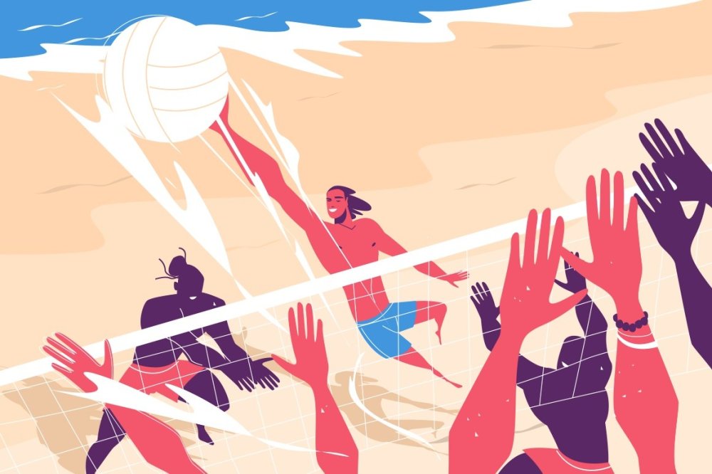 Рисуем пляжный волейбол