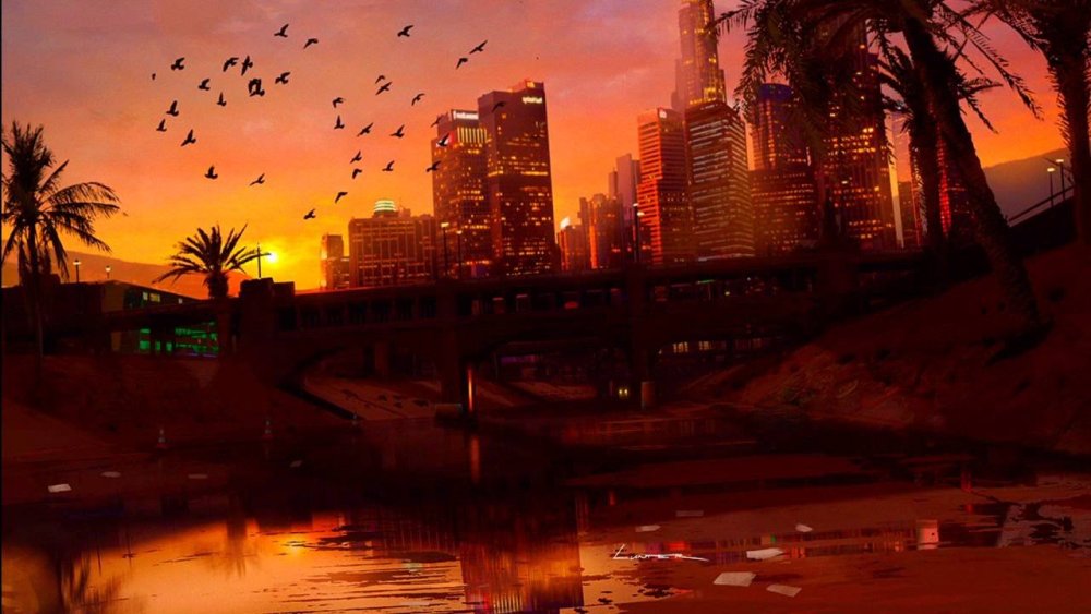 ГТА 5 город закат