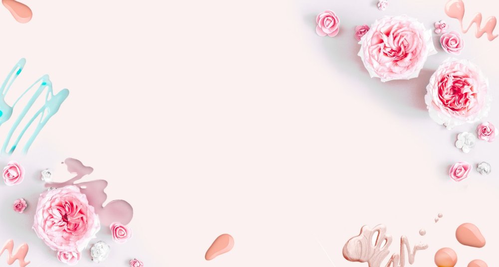 Косметика на розовом фоне