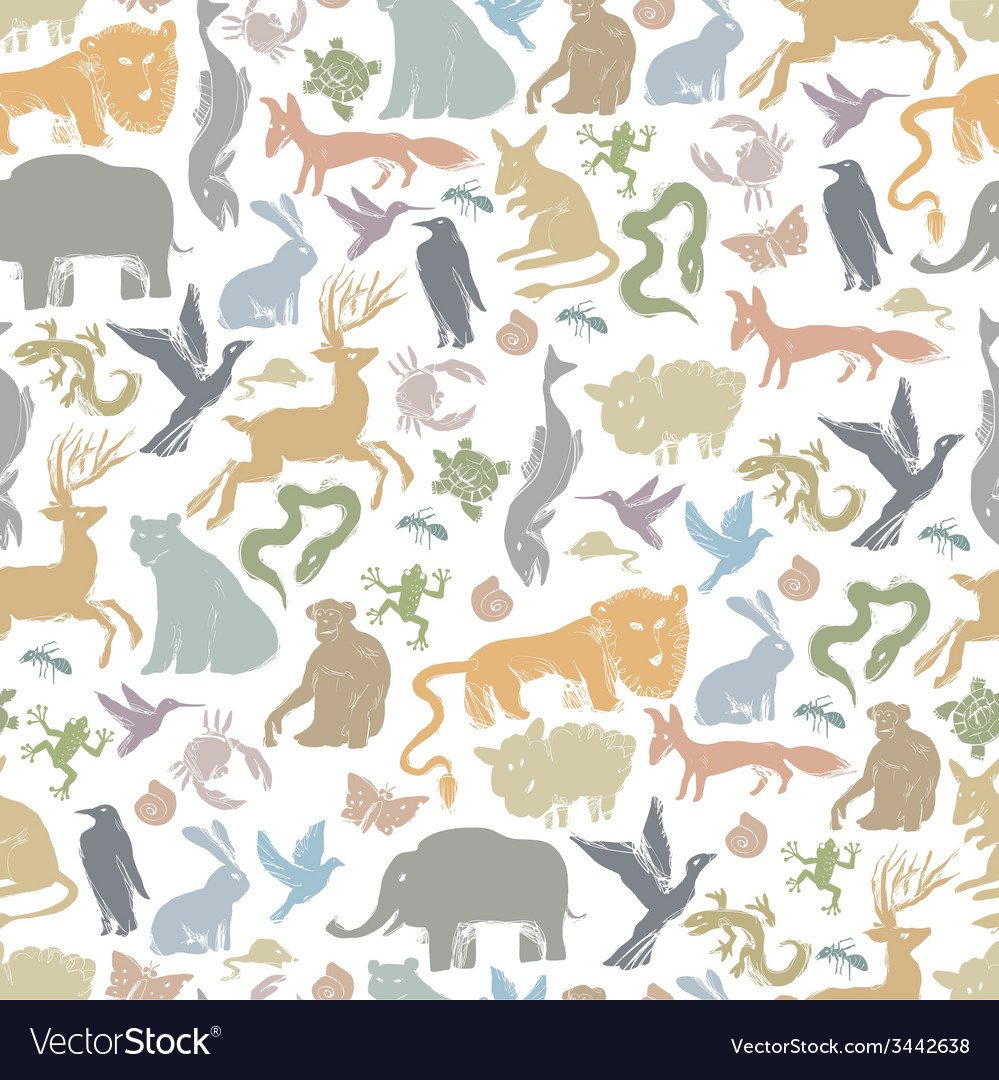 Бесшовный орнамент животных