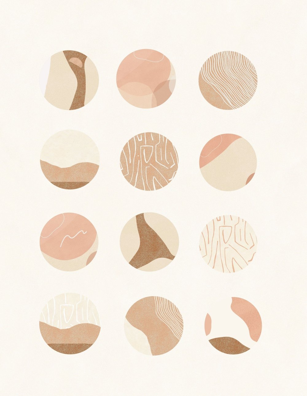 Бежевая палитра в кружочках