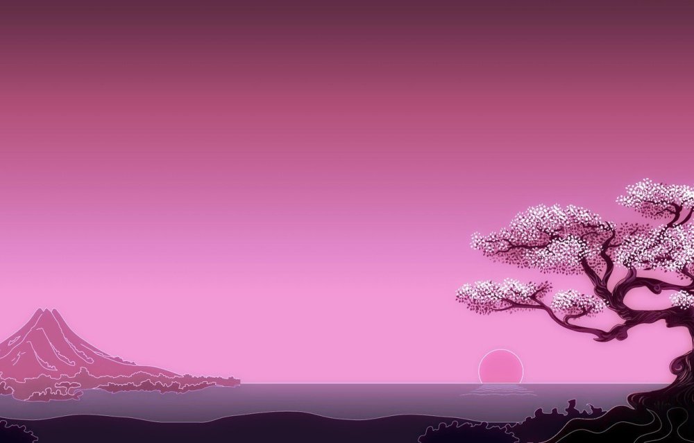 Векторные пейзажи в японском стиле