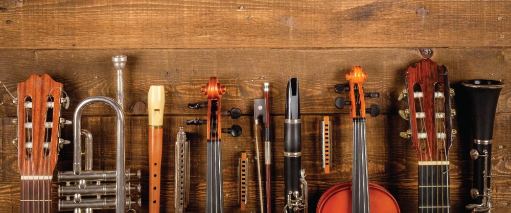 Музыкальные инструменты фон