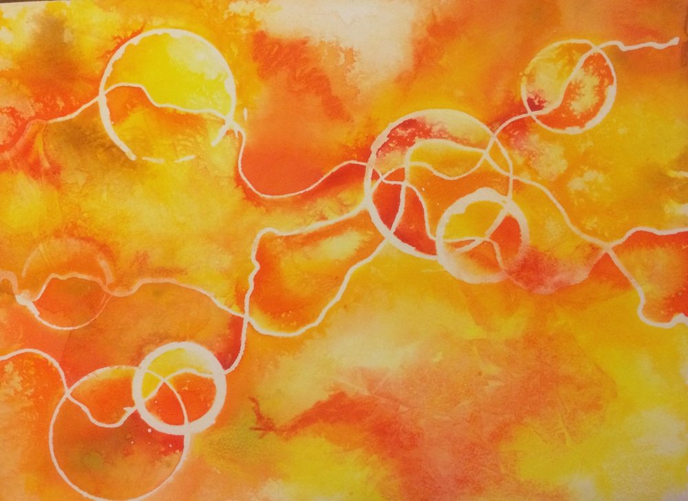 Оранжевая акварель