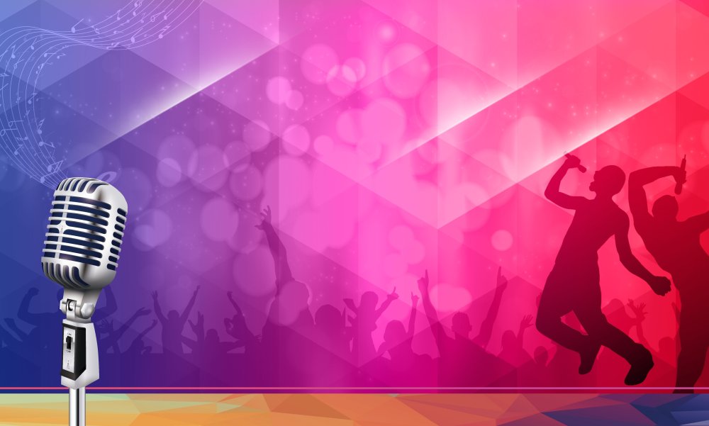 Фон с микрофоном для визитки