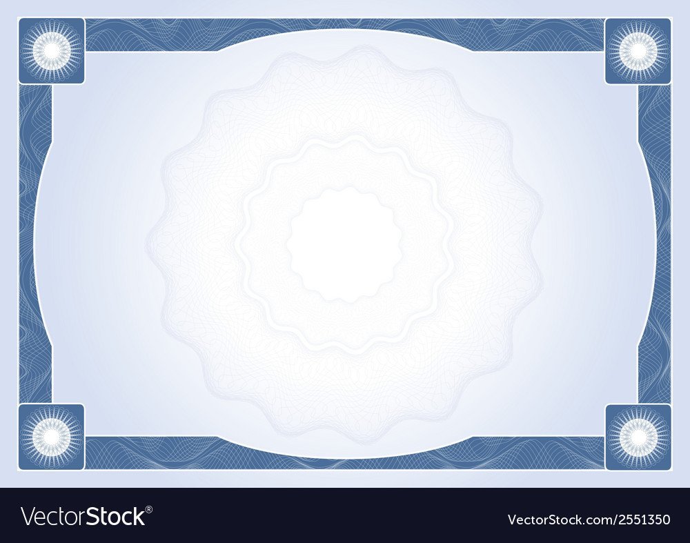 Рамка для сертификата синего цвета