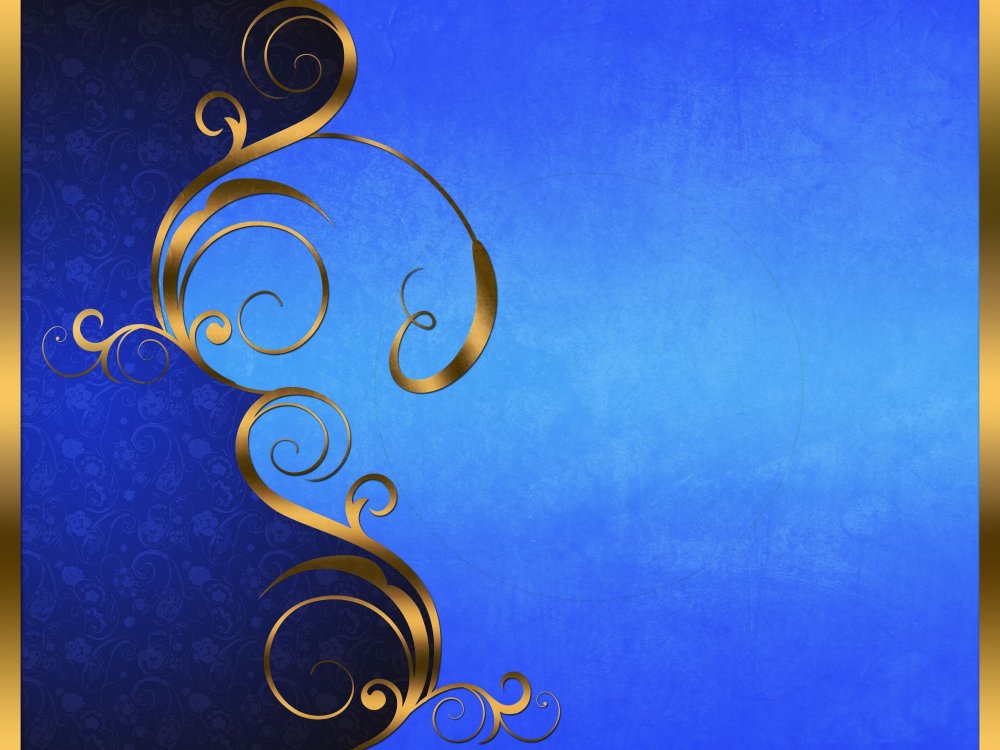 Золотой орнамент на синем фоне