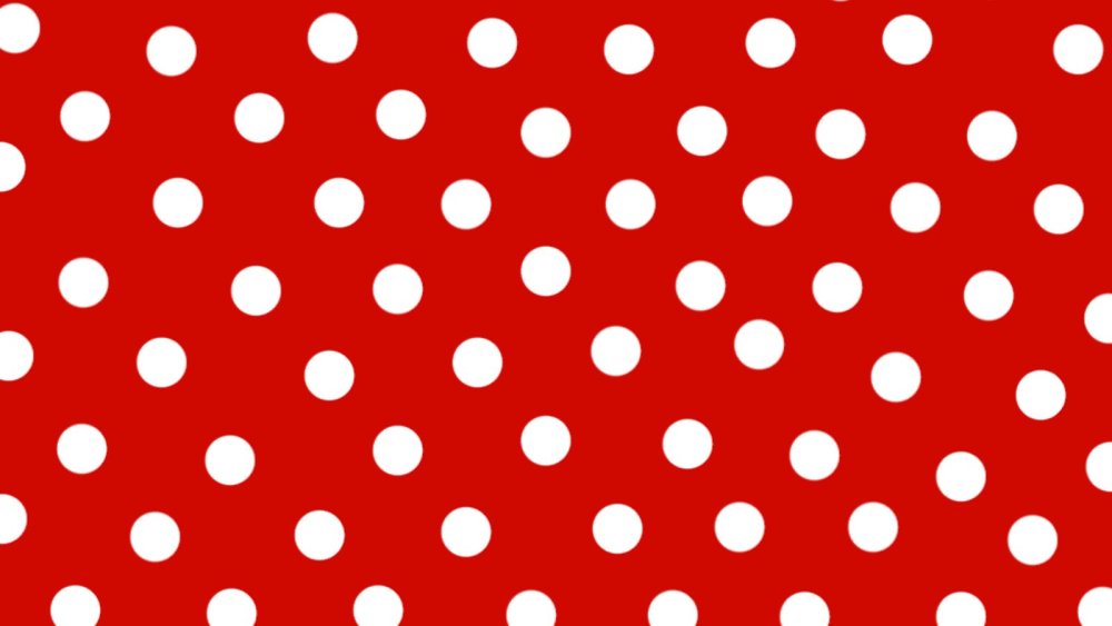 Красный фон в белый горошек