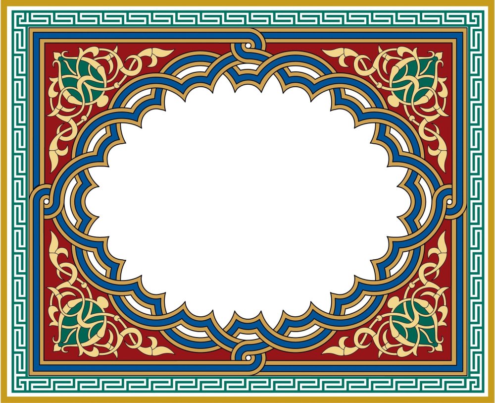 Зеленый фон с орнаментом