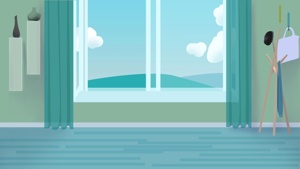 Мультяшная комната с окном