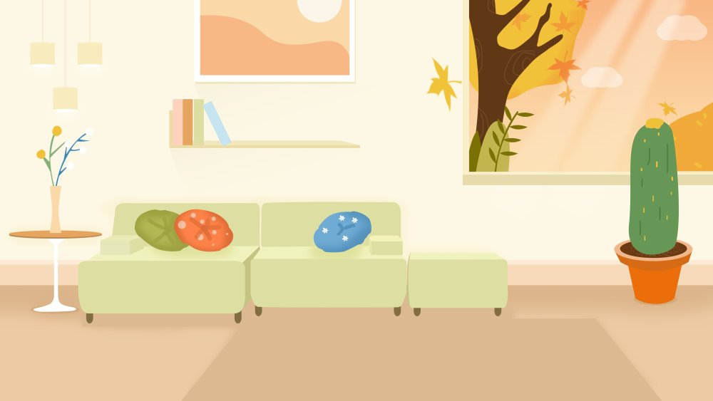 Мультяшный фон гостиная