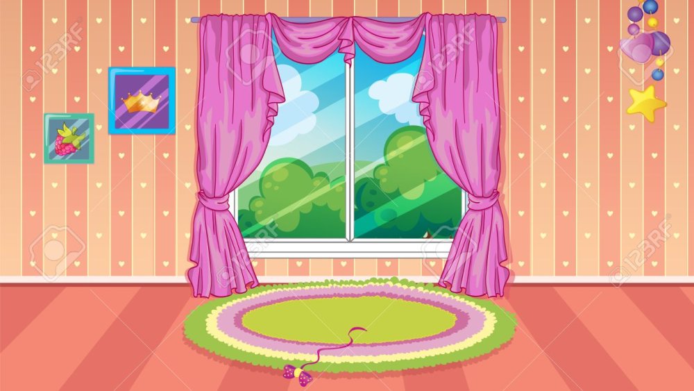 Мультяшная комната с окном