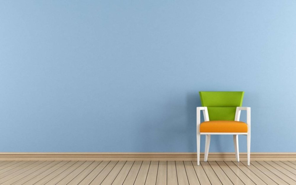Фон стена голубая и пол