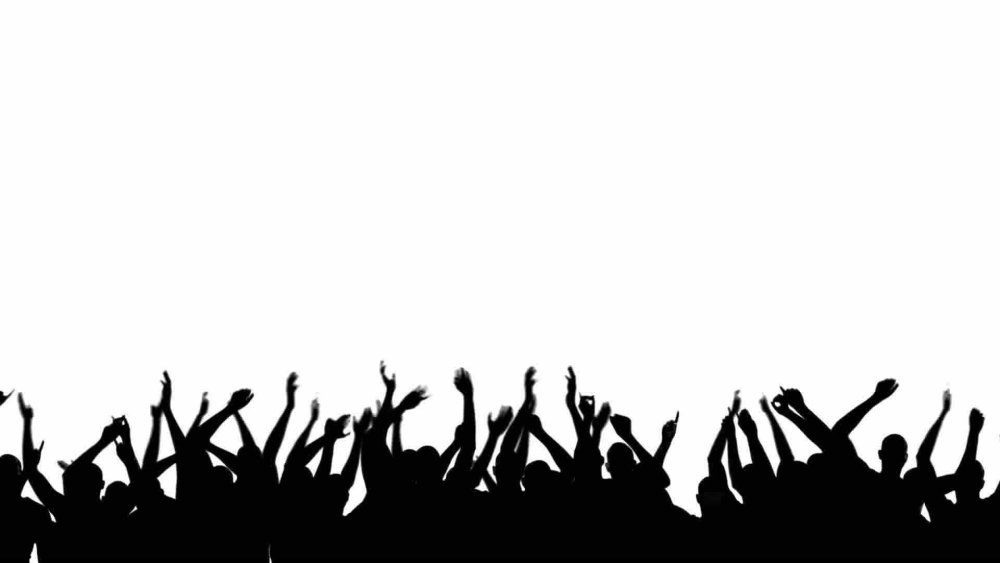 Толпа руки вверх силуэт
