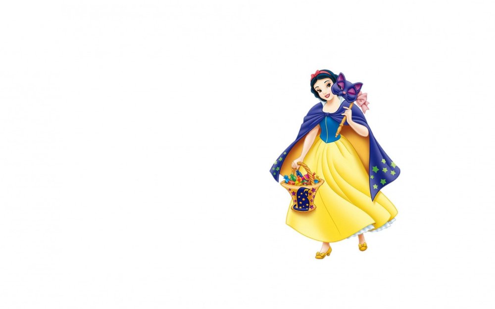 Белоснежка на белом фоне