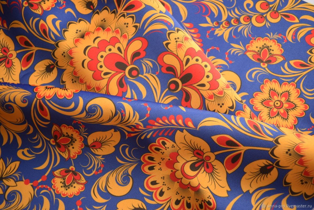 Ткань Гжель Хохлома