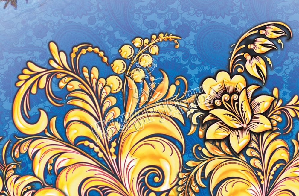 Хохлома синяя