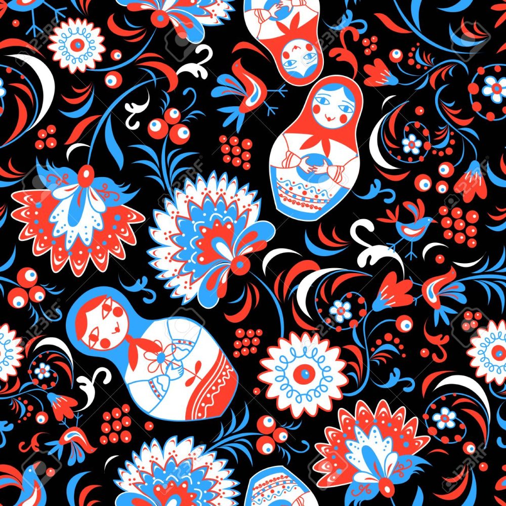 Фоны в русском стиле с матрешками