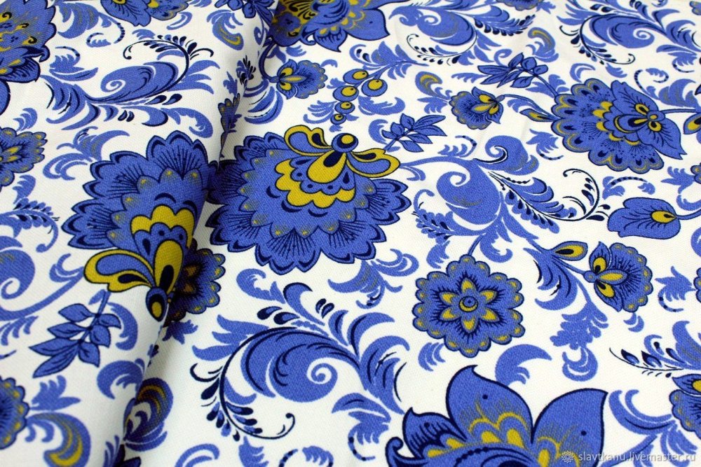 Ткань Гжель