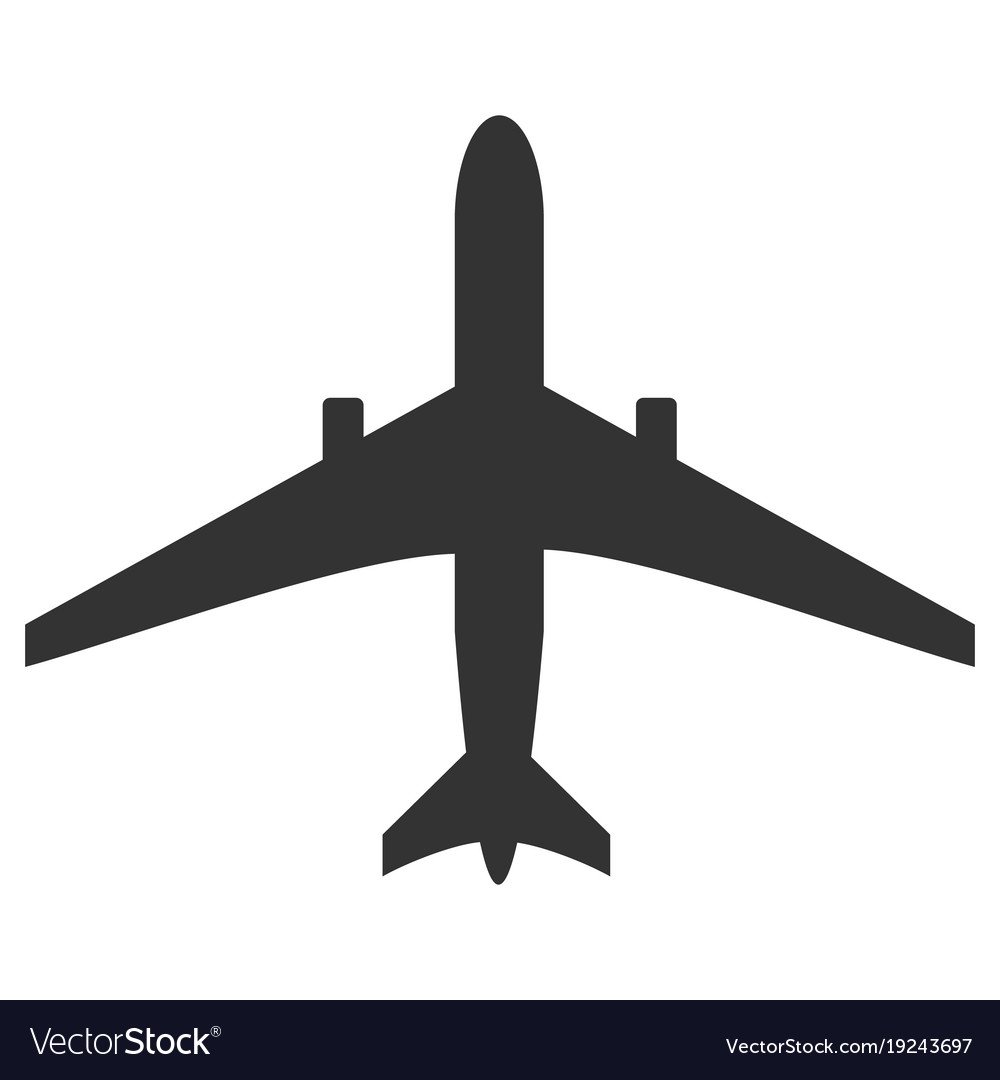 Самолет черный силуэт на белом фоне