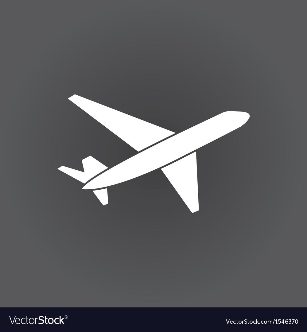 Значок самолета белый