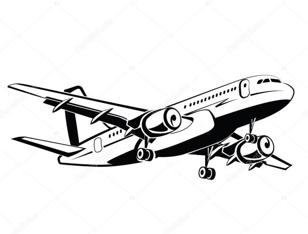 Самолет силуэт вектор ил 76