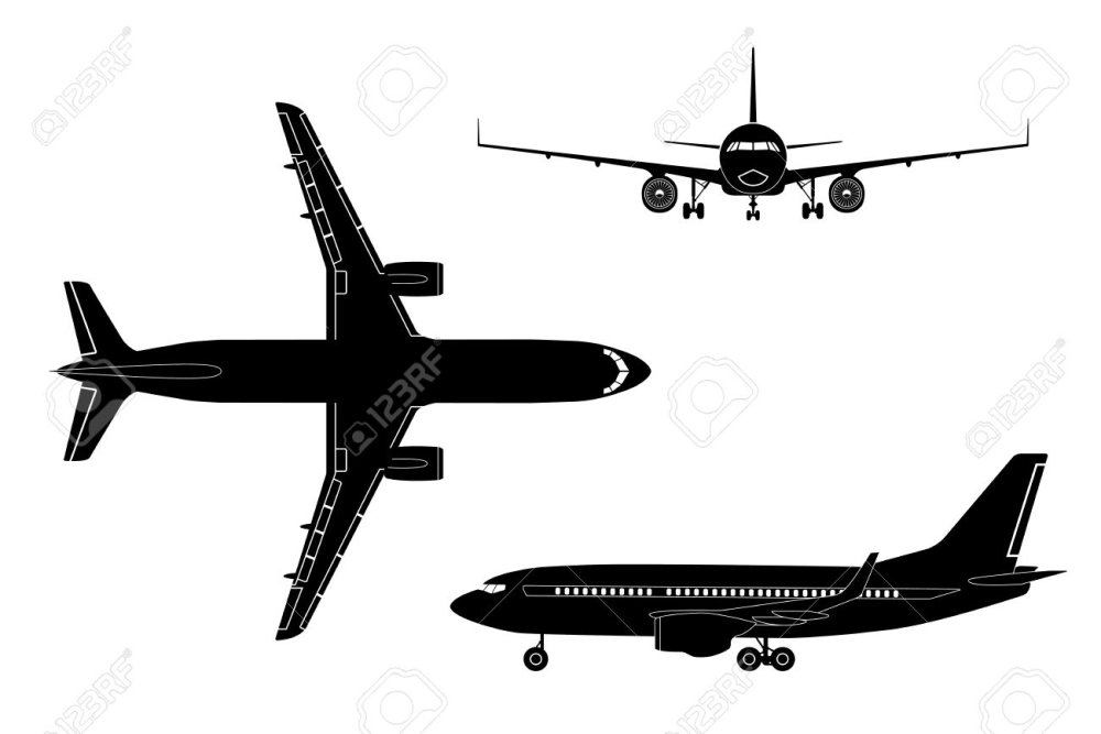 Силуэт Боинг 737 спереди