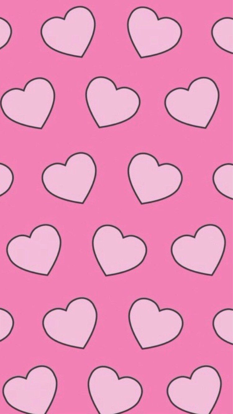 Розовый фон с сердечками