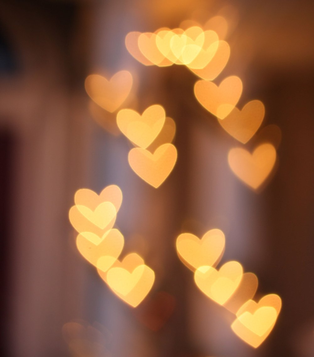 Боке в виде сердечек