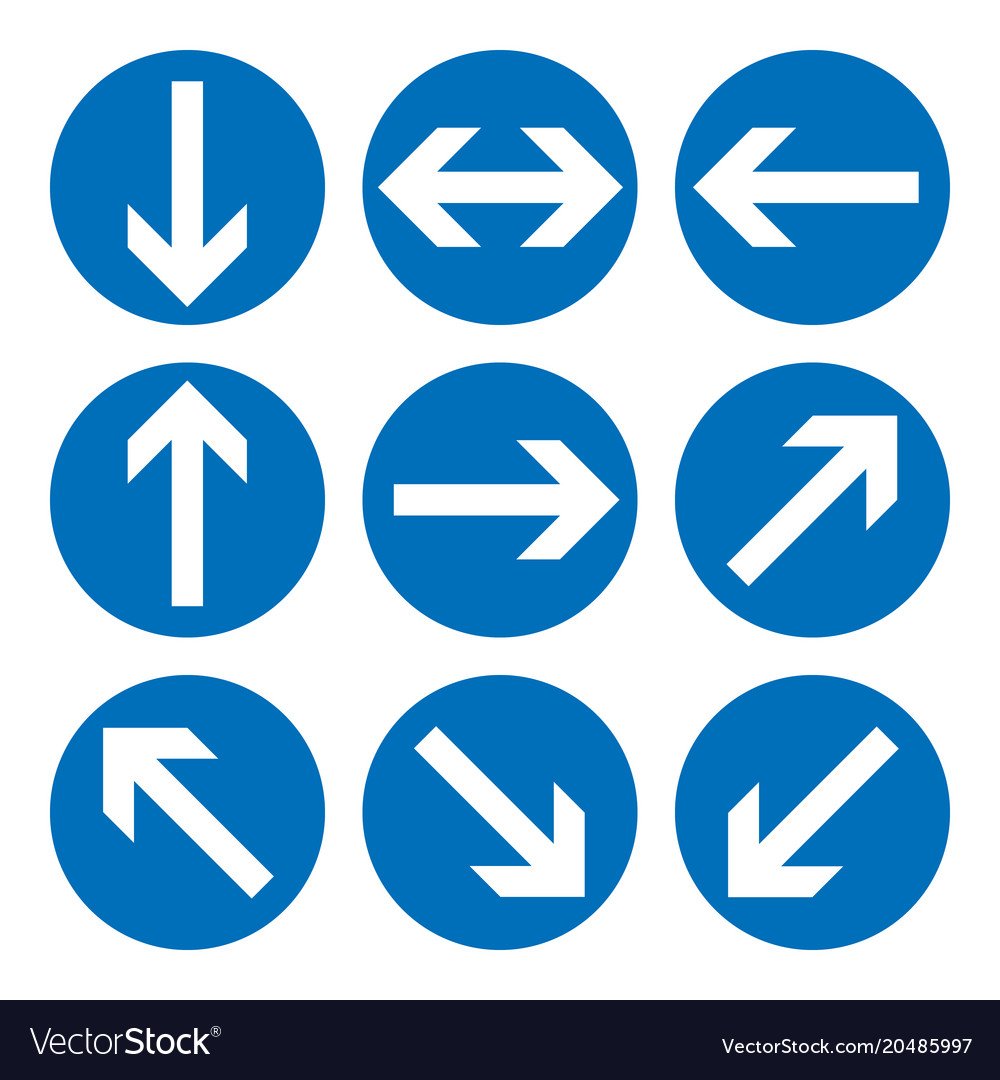 Круглый знак со стрелкой