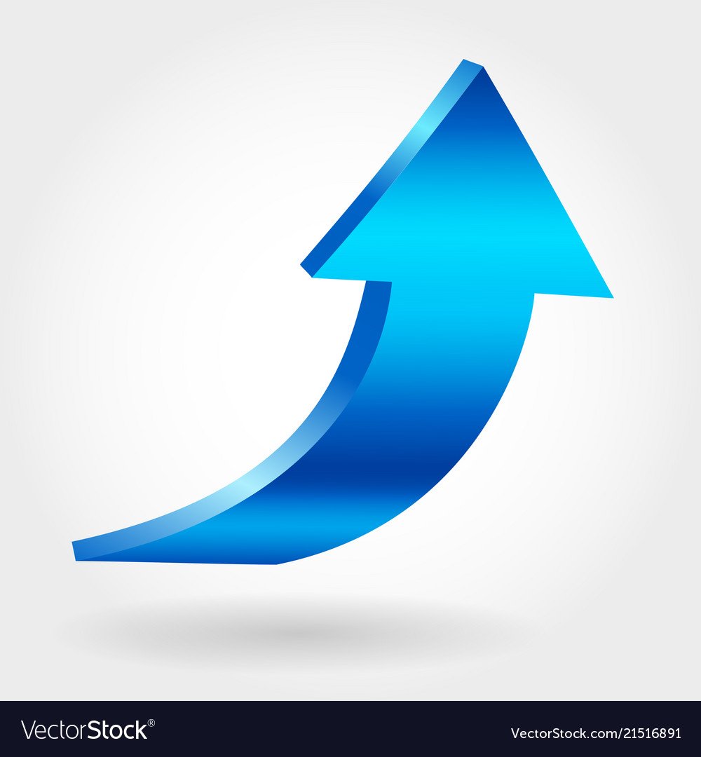 Белая стрелка на синем фоне