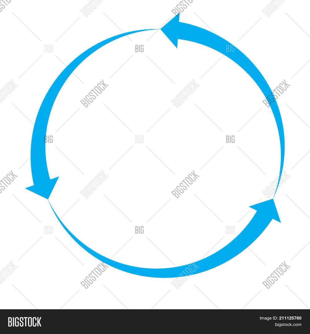 Синяя стрелка на белом в кругу фоне