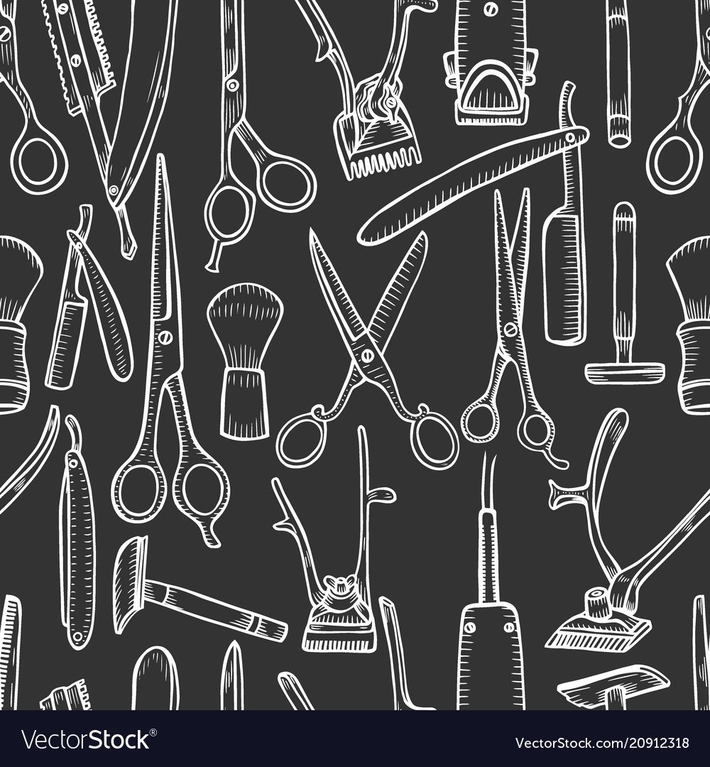 Парикмахер инструменты вектор паттерн