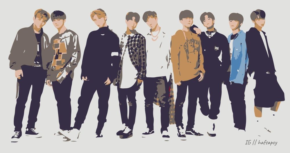 Stray Kids на белом фоне