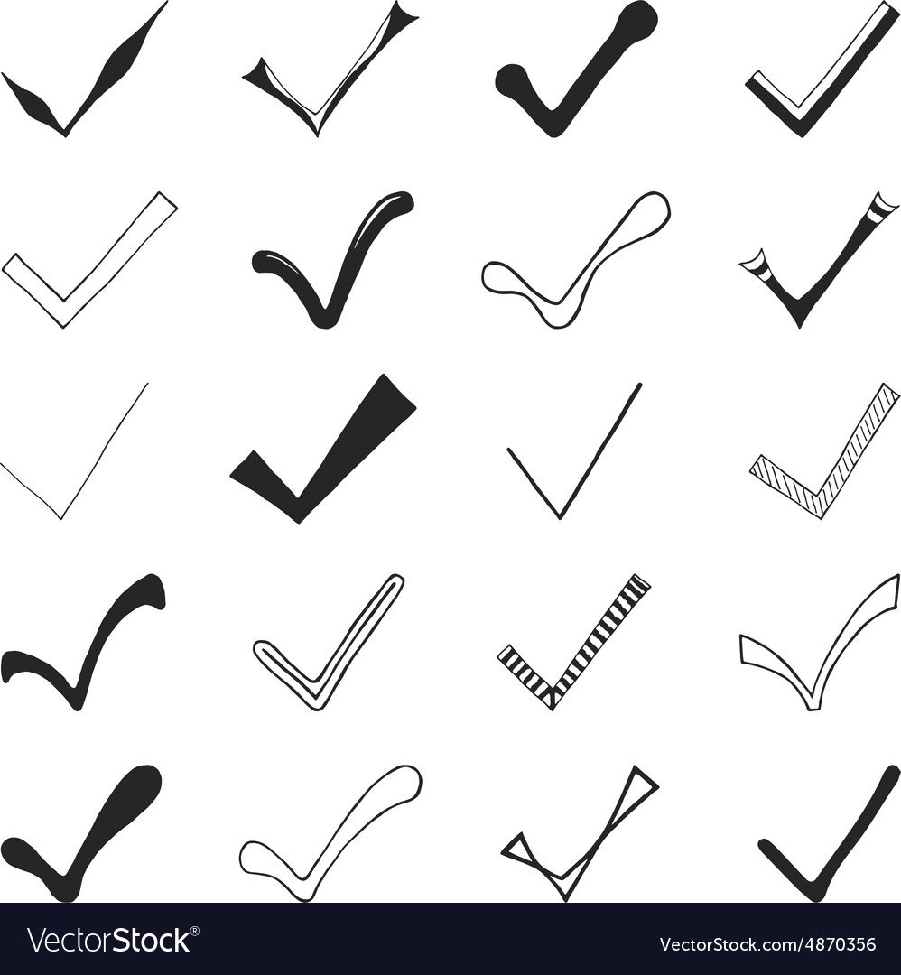 Галочка ручкой на прозрачном фоне