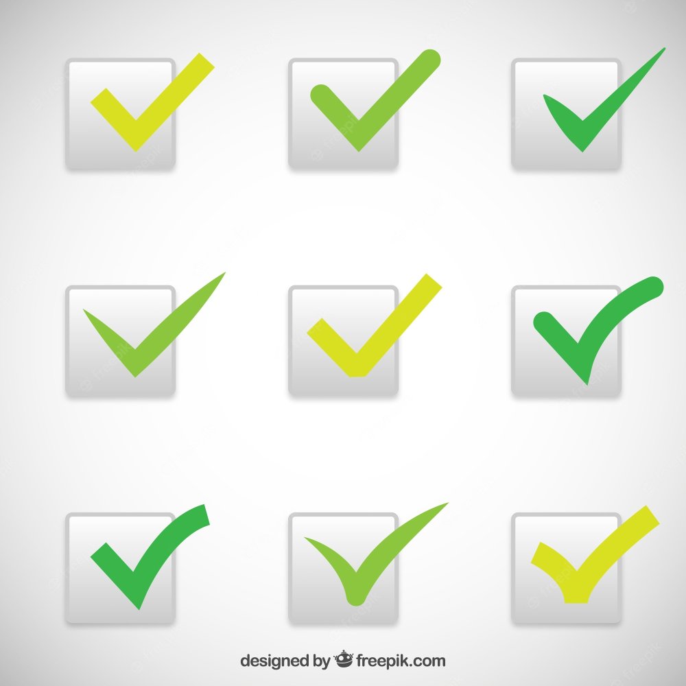 Табличка с галочками