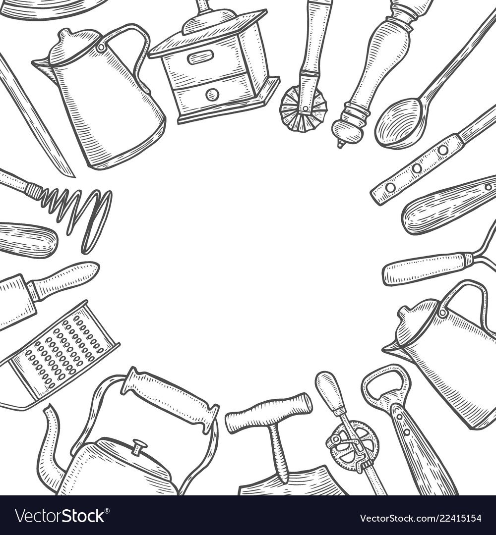 Посуда на деревянном фоне