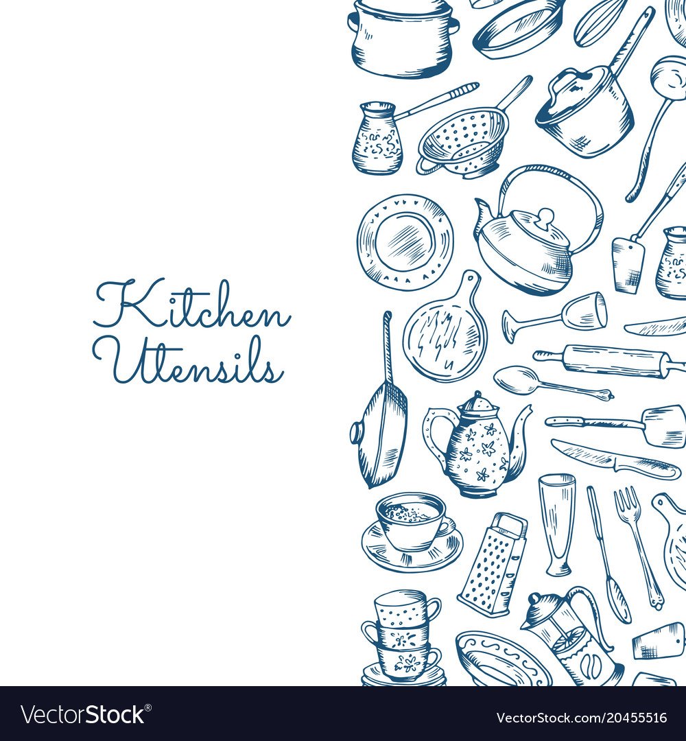 Паттерн кухонные принадлежности